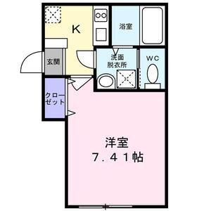EHEAEB(1K/2階)の間取り写真
