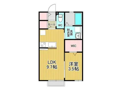 ルミナス(1LDK/2階)の間取り写真