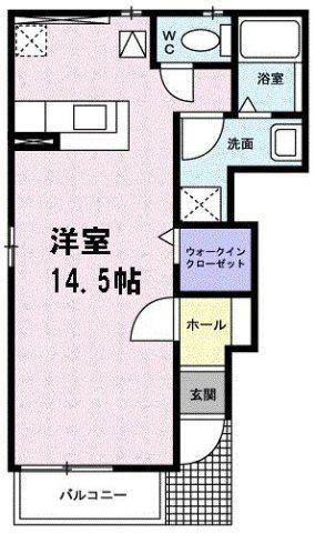 グレイスコートI(ワンルーム/1階)の間取り写真