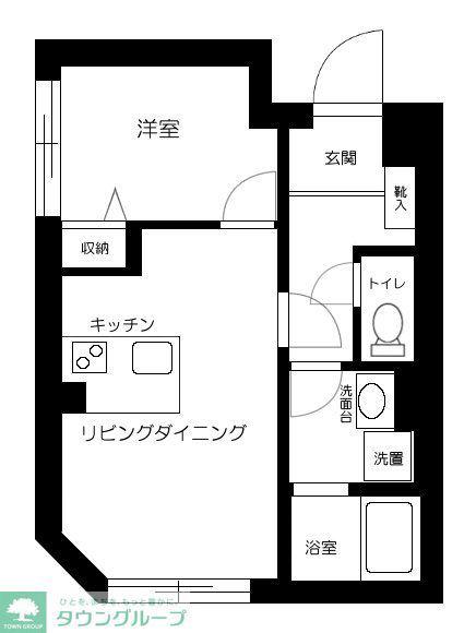 ES-GRANDE東中野(1LDK/1階)の間取り写真