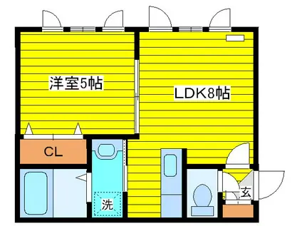 エビスパレス30(1DK/1階)の間取り写真