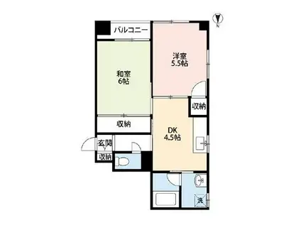 カーサヴェルデ(2DK/3階)の間取り写真