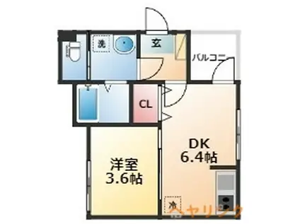 ザミッドランドアベニュー(1DK/2階)の間取り写真