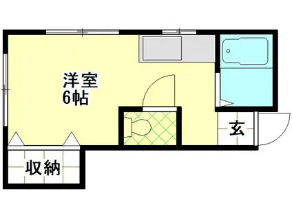 センターハイツ(ワンルーム/1階)の間取り写真