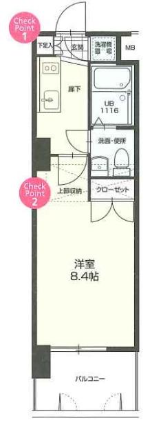 NO70 HARBOR サウス TOWER(1K/8階)の間取り写真