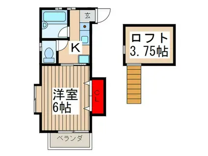 PURE MAISON S&I(1K/1階)の間取り写真