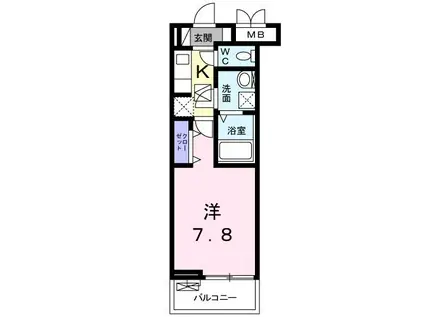 グリーゼア橿原(1K/1階)の間取り写真