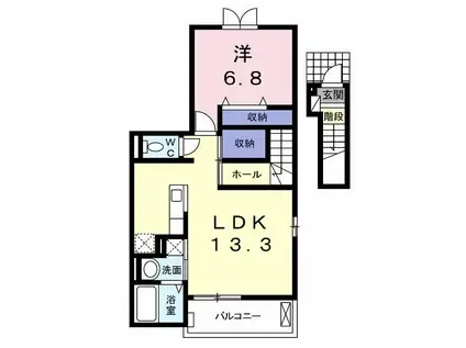 グランブルー(1LDK/2階)の間取り写真