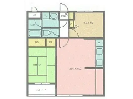 ライオンズマンション西高島平(2LDK/3階)の間取り写真