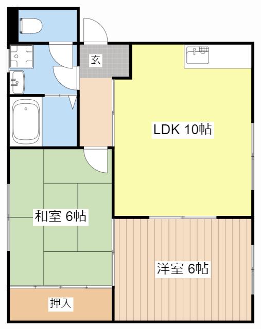 コーポリバーアップ(2LDK/1階)の間取り写真