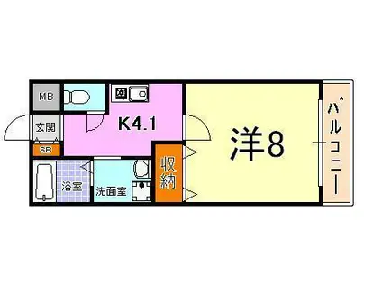 レジデンス北青木(1K/2階)の間取り写真