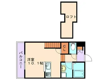 MARBLE(ワンルーム/1階)の間取り写真