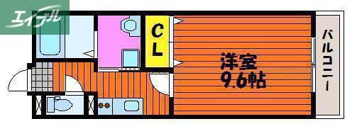 ピア伊福町(1K/1階)の間取り写真