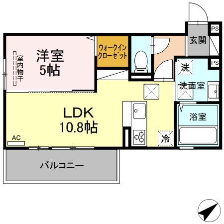 ル・カリーナ(1LDK/1階)の間取り写真