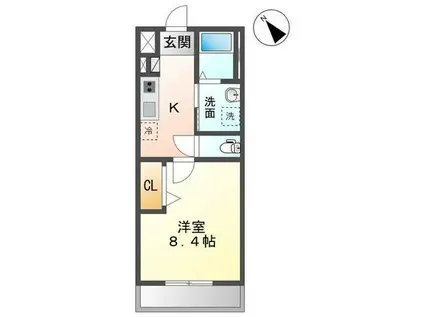 タスカーターソルテIII(1K/2階)の間取り写真