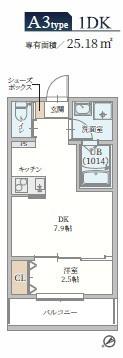 GAZELLE NOAH尼崎尾浜I(1DK/2階)の間取り写真