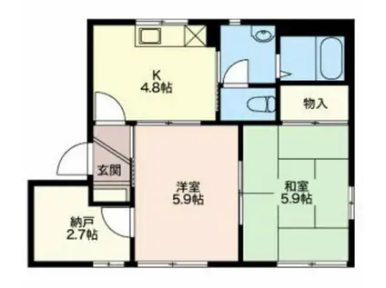 フレグランスマロニエA(2SK/1階)の間取り写真