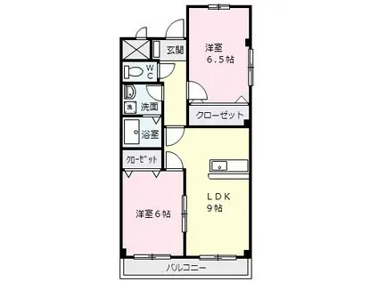 プリオール・エム(2LDK/2階)の間取り写真