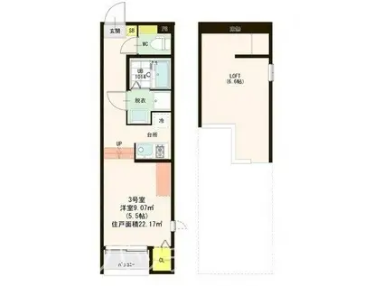 CASA MARISMA(1K/1階)の間取り写真