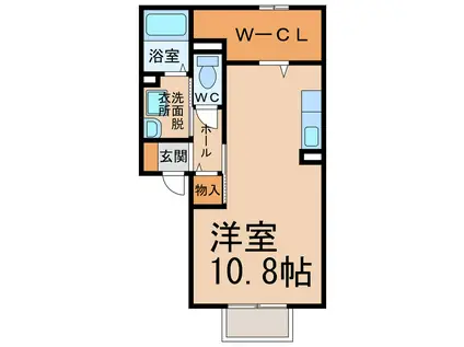 サニーハウス東 A・B・C(ワンルーム/2階)の間取り写真