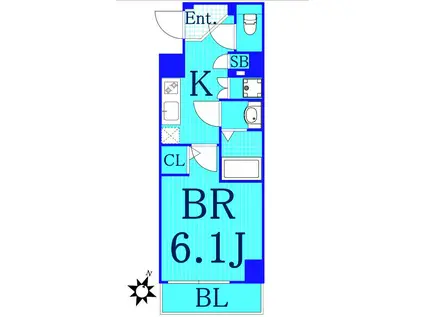 ショウケンレジデンス横浜鶴見(1K/4階)の間取り写真