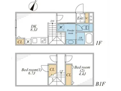 LEGARAND西五反田ANNEX(2DK/1階)の間取り写真
