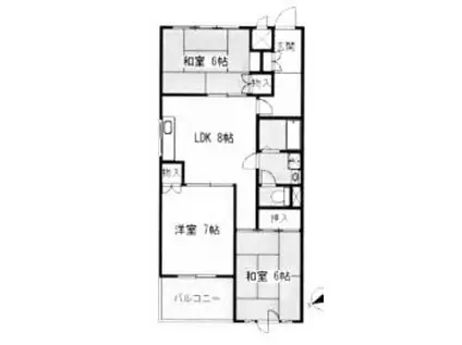 ハイツ永井(3DK/2階)の間取り写真