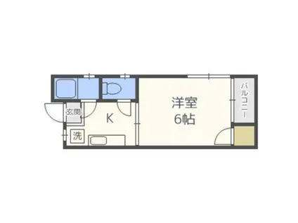 エルメゾン別府B(1K/1階)の間取り写真