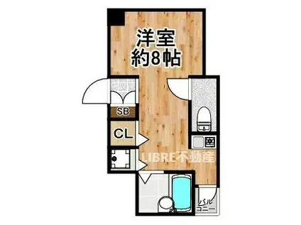 メビウス コノハナ レジデンス(ワンルーム/4階)の間取り写真