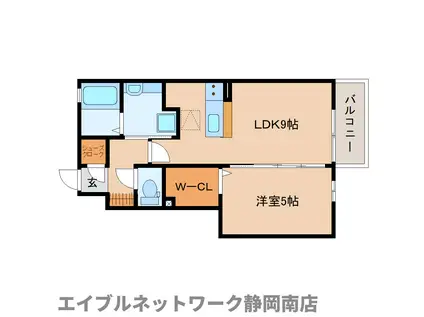 ビラビスタ館山那古II(1LDK/1階)の間取り写真