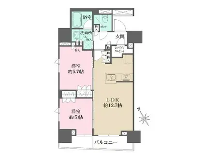 コロニアルヒルズ・オークI(2LDK/1階)の間取り写真