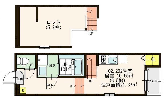 FLOURISH CLUB(1K/1階)の間取り写真