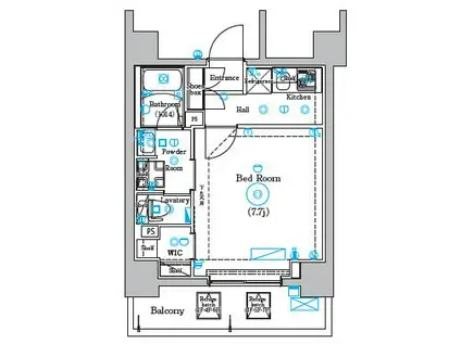 DIPS四ツ木(1K/3階)の間取り写真