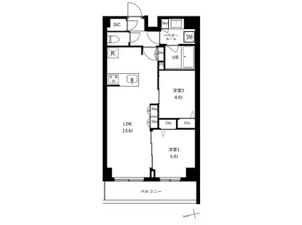 アーバンパーク船堀II(2LDK/3階)の間取り写真