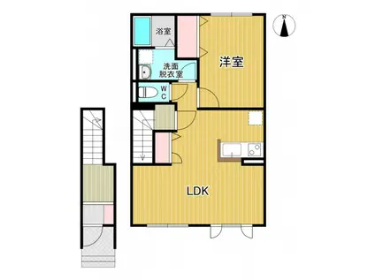 メゾンエスポワール(1LDK/2階)の間取り写真