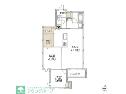 パレクレール桜山(2LDK/3階)の間取り写真