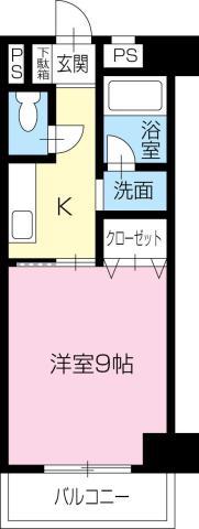 エム・ビー・ビル(1K/4階)の間取り写真