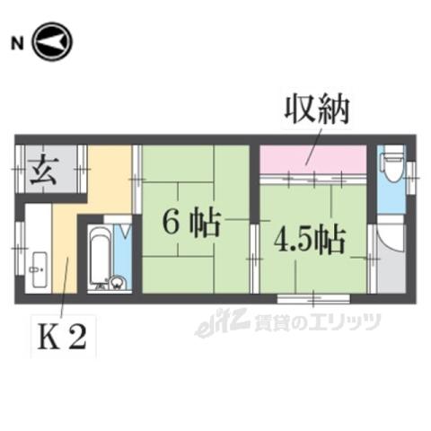 宮野文化(2K/1階)の間取り写真