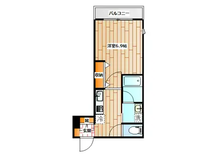 エトワール UKISIO(1K/3階)の間取り写真