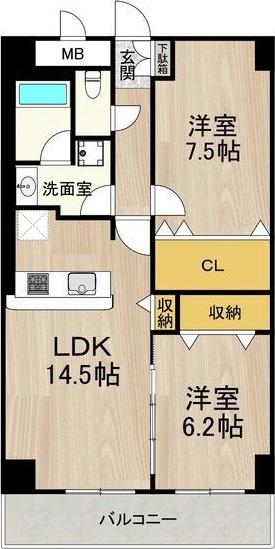 インプルーブ金山(2LDK/7階)の間取り写真