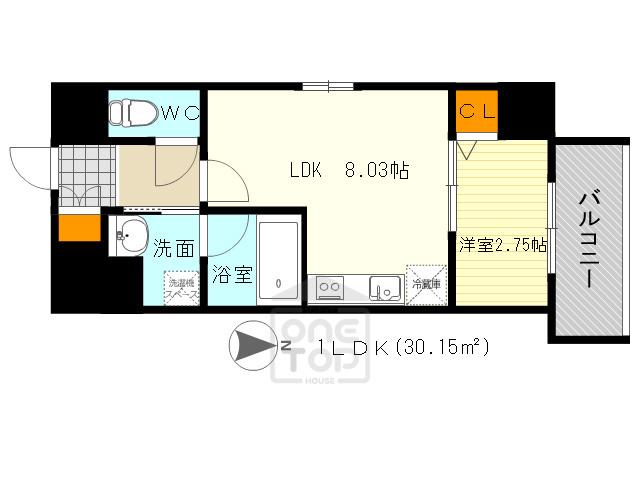 FORTUNEY江坂1(1LDK/5階)の間取り写真