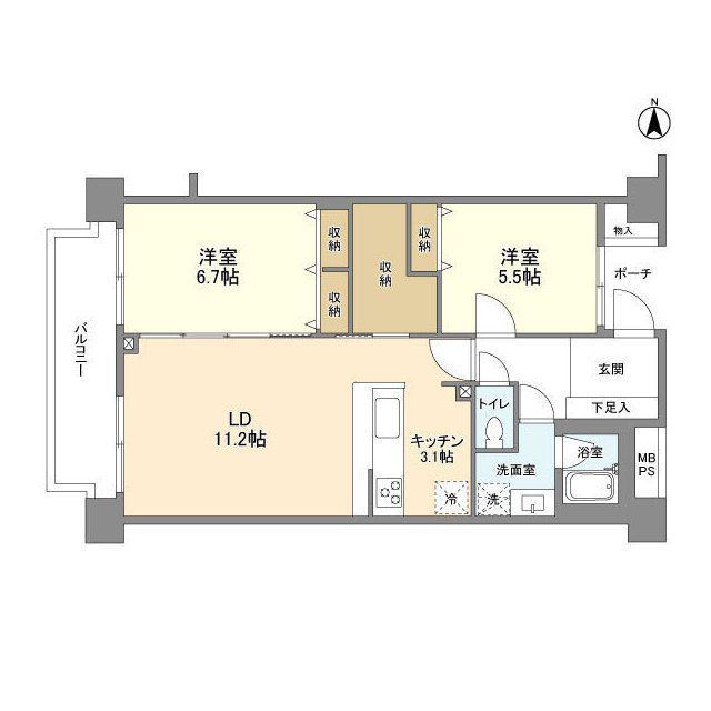 FULL HOUSE GAKUGEI DAIGAKU(2LDK/3階)の間取り写真