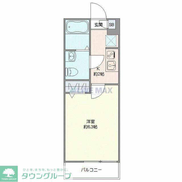フォーサイト熊谷(1K/2階)の間取り写真