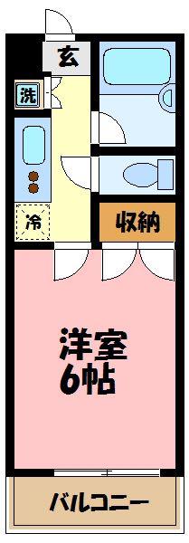 ルーブル溝の口弐番館(1K/3階)の間取り写真