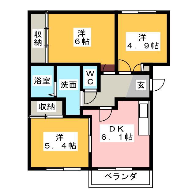 スターブルWAKO(3DK/2階)の間取り写真