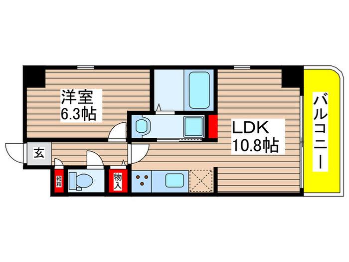 S・ALLEY(1LDK/3階)の間取り写真