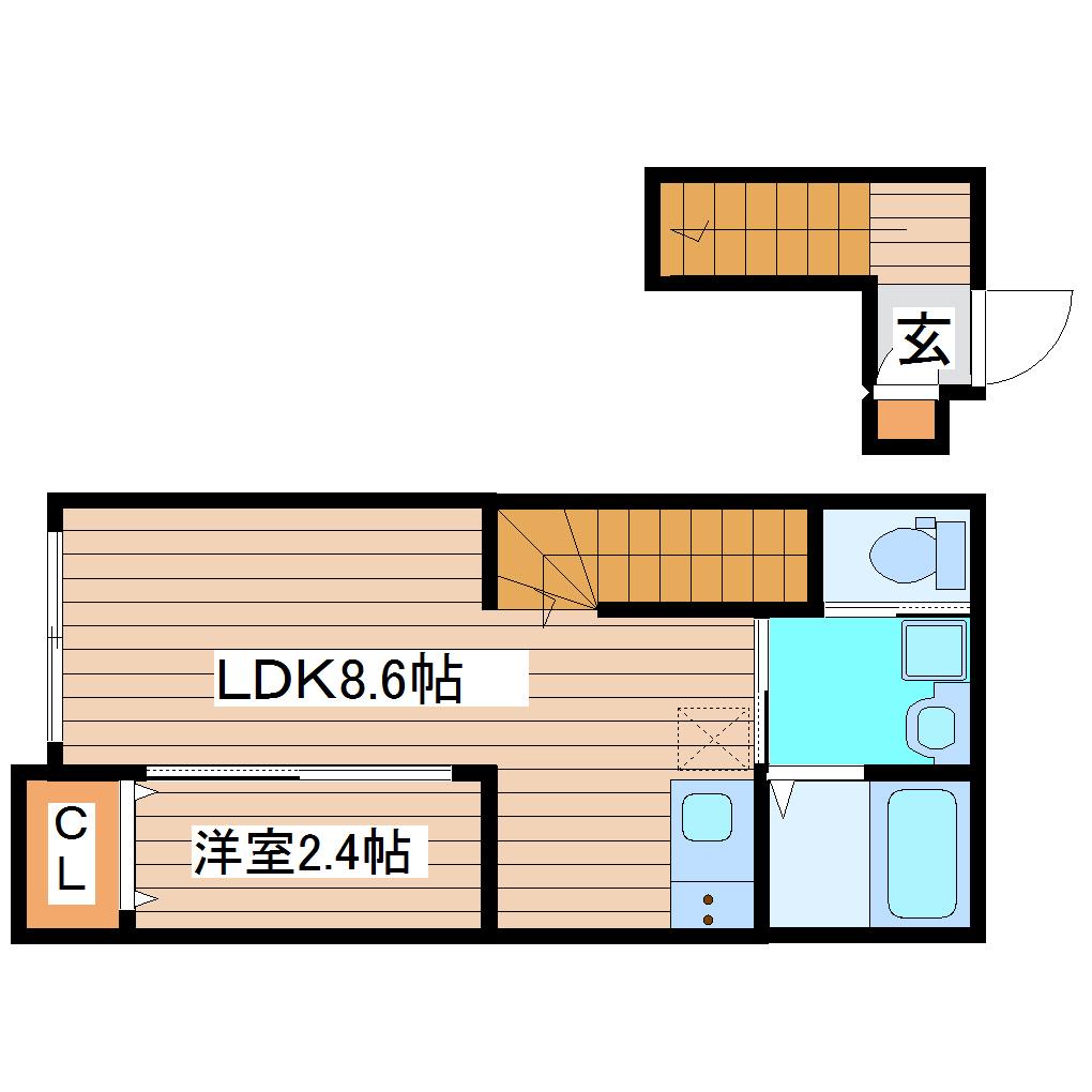 アークテラス小田原(1LDK/2階)の間取り写真