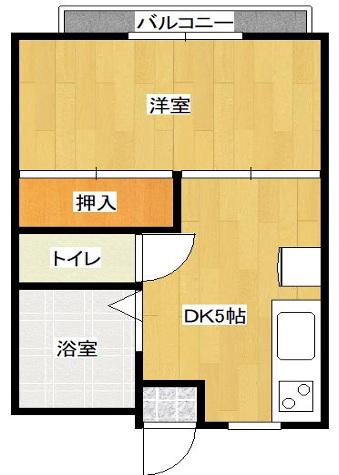 河原サンハイツC(1K/1階)の間取り写真