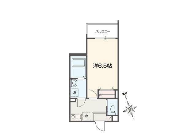 MELLAS小島新田(1K/1階)の間取り写真