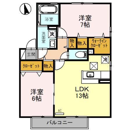 コアロードV(2LDK/1階)の間取り写真
